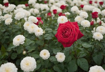 Obraz na płótnie Canvas Rose Nostalgie Red white roses in the park garden