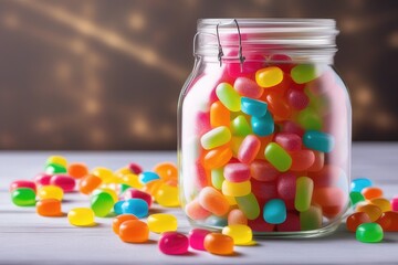 jelly beans in a glass jar