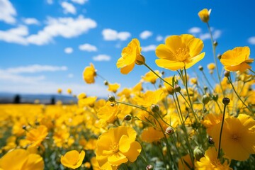 Fototapeta premium a field of yellow flowers