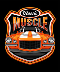 Classic Muscle Vintage Vector Illustration
