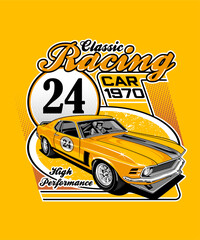 Classic Racing Vintage Vector Illustration