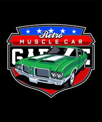 Retro Muscle Car Vector Illustration