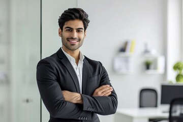a man in a suit with his arms crossed