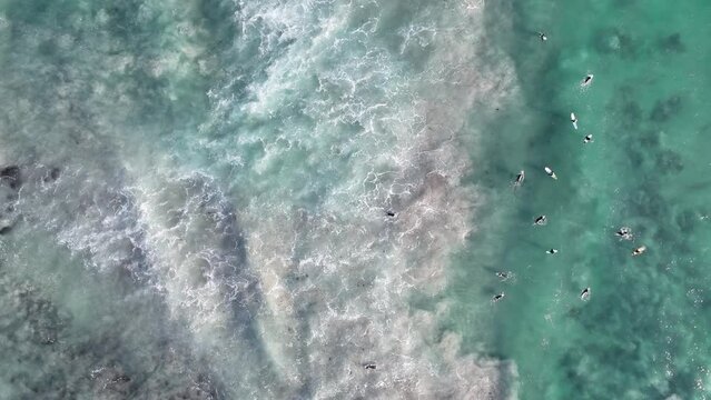 surfing perth australia sea waves 4k aerial drone