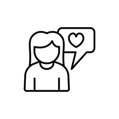 Followers love outline icons, minimalist vector illustration ,simple transparent graphic element .Isolated on white background