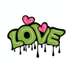 Happy Valentines Day graffiti typography art illustration