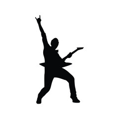 Fototapeta na wymiar rock guitarist silhouette design illustration