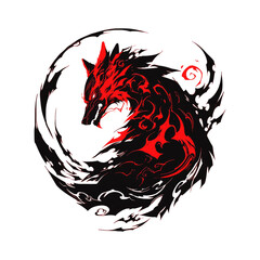 cool wolf shadow illustration for your shirt
