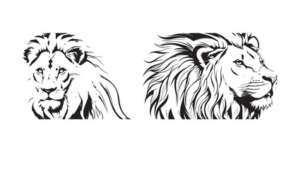 Lion Head Logo Vector Template Illustration set, collection 