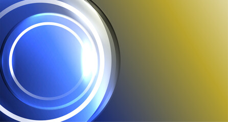 Neon glass circle copyspace for your text or product presentation geometric background. Vector illustration For Wallpaper, Banner, Background, Card, Book Illustration, landing page
