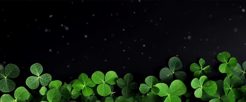 Anamorphic video Saint Patrick's Day celebration background animation. Copy space.