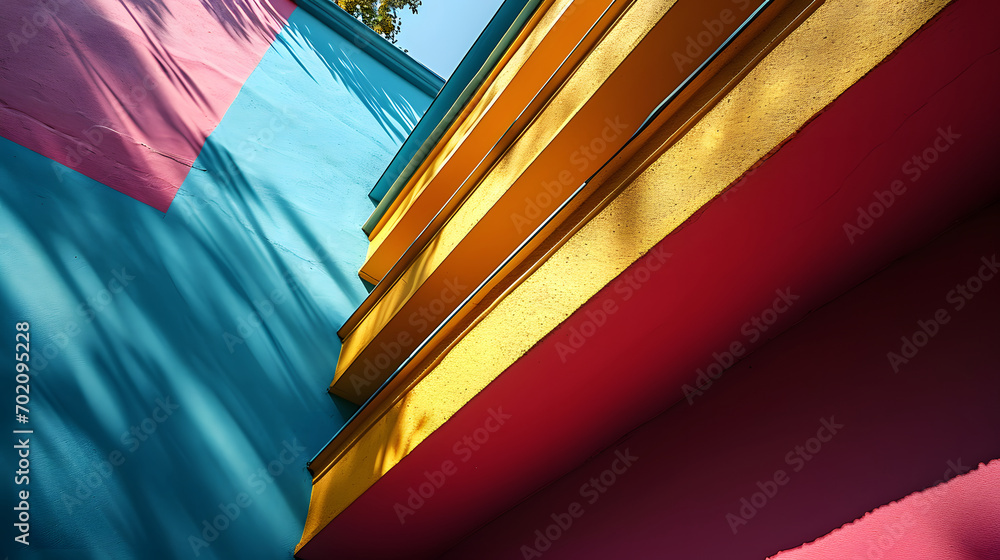 Poster Abstract Colorful Architectural Detail. Created with Generative AI