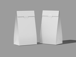 Front View White Blank Pouch Packaging 3D Mockup
