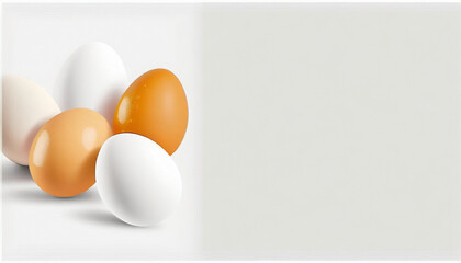 eggs, brown, white, copy space, white background, design, close-up
