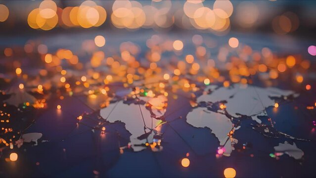 Closeup of a map with pins marking different cultural festivals and events around the world.