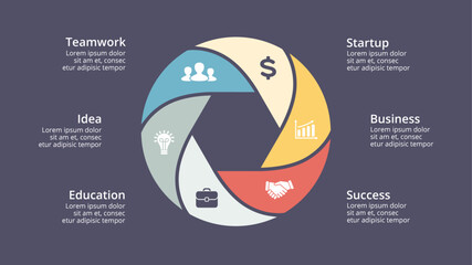 Dark Infographics Concepts. Infographic design template.  Used for workflow layout, diagram, banner, web design. Vector illustration
