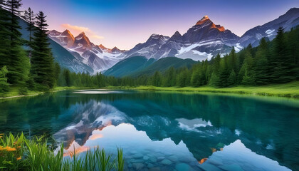 Fototapeta na wymiar Scenic Mountain Views: Highlight the beauty of majestic mountain landscapes.