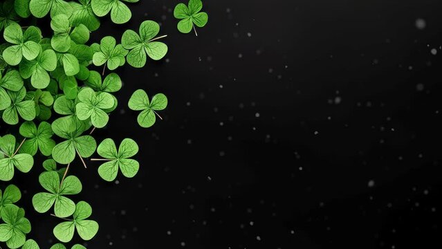 Saint Patrick's Day celebration background animation. Copy space.