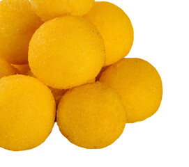 Cheese balls isolated on white background