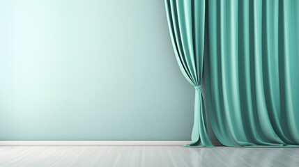 Pastel turquoise blue green empty wall