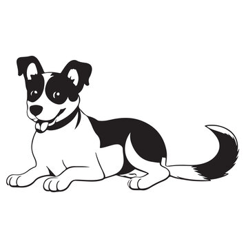 Simple and cute silhouette of Beagle dog, transparent png