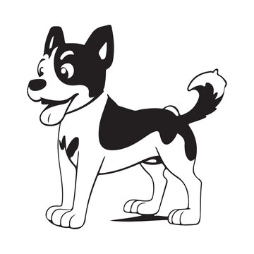 Simple and cute silhouette of Beagle dog, transparent png