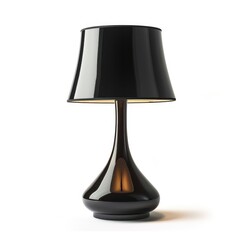 Fototapeta premium Curvaceous Black Table Lamp with Glossy Finish and Elegant Silhouette