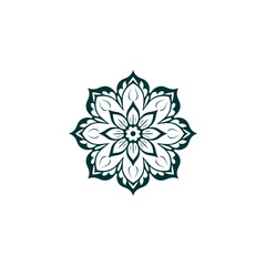 set of mandalas in green color illustration