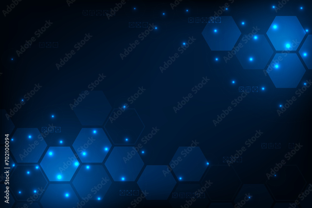 Aufkleber vector hexagon abstract technology communication concept. futuristic hi-tech background design.
