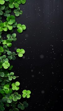 Vertical video Saint Patrick's Day celebration background animation. Copy space.