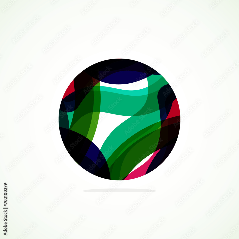 Poster Abstract circle logo - minimalist emblem, timeless and universal shape of circle. Unique logo represent range of brands and concepts, encapsulating simplicity and creativity in single, iconic image