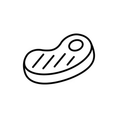 Steak outline icons, food minimalist vector illustration ,simple transparent graphic element .Isolated on white background