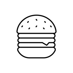 Burger outline icons, food minimalist vector illustration ,simple transparent graphic element .Isolated on white background