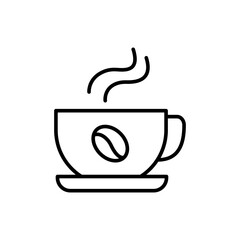 Coffee cup outline icons, drink minimalist vector illustration ,simple transparent graphic element .Isolated on white background