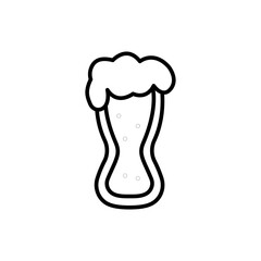 Beer outline icons, drink minimalist vector illustration ,simple transparent graphic element .Isolated on white background