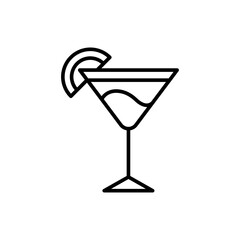 Cocktail outline icons, drink minimalist vector illustration ,simple transparent graphic element .Isolated on white background