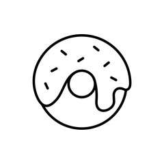 Obraz premium Donut outline icons, food minimalist vector illustration ,simple transparent graphic element .Isolated on white background