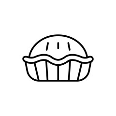 Pie outline icons, food minimalist vector illustration ,simple transparent graphic element .Isolated on white background