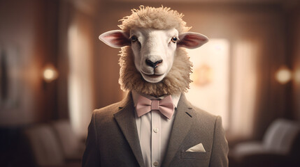 Realistic lifelike sheep  lamb