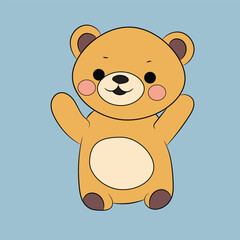 Obraz premium cartoon happy and funny teddy bear illustration