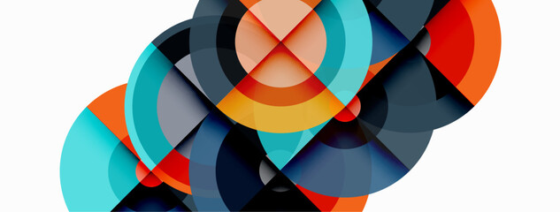 Obraz premium Circles with shadows trendy minimal geometric composition abstract background