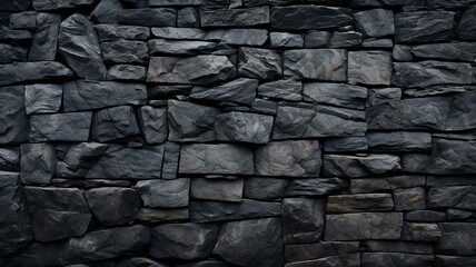 Charcoal Gray Rocky Stone Wall Cladding