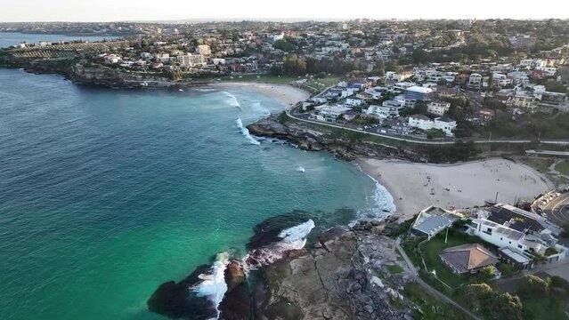 bronte tamarama beach sydney australia aerial 4k
