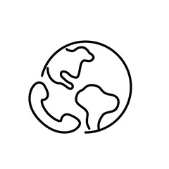 International call centre. Global company client support. Pixel perfect, editable stroke icon