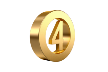 Golden number, auspicious number isolated on transparent background,png file