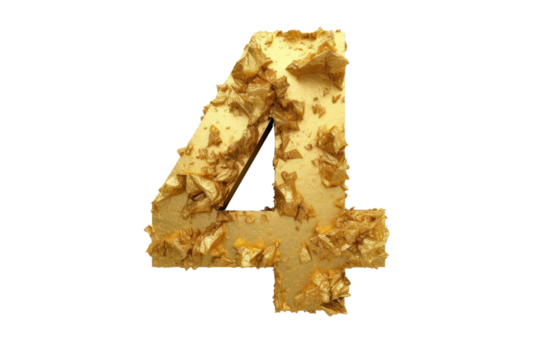 Golden number, auspicious number isolated on transparent background,png file