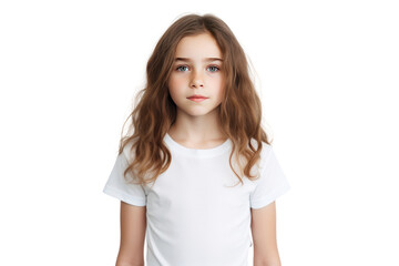 cute looking girl curious. isolated on transparent background,png file