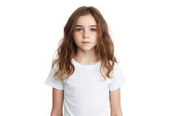 cute looking girl curious. isolated on transparent background,png file