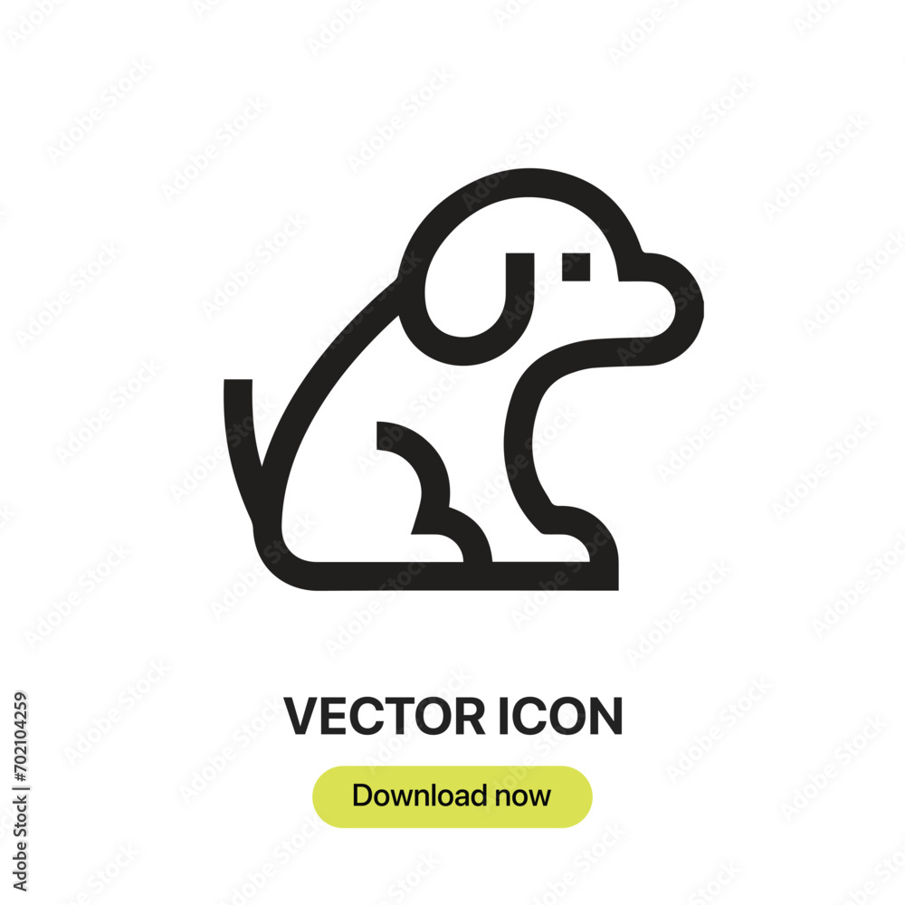 Aufkleber dog icon vector. linear-style sign for mobile concept and web design. dog symbol illustration. pixel