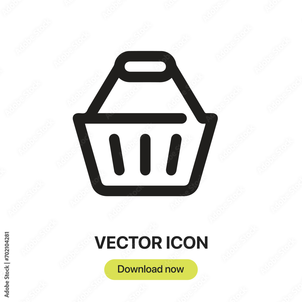 Aufkleber Basket icon vector. Linear-style sign for mobile concept and web design. Basket symbol illustration. Pixel vector graphics - Vector.